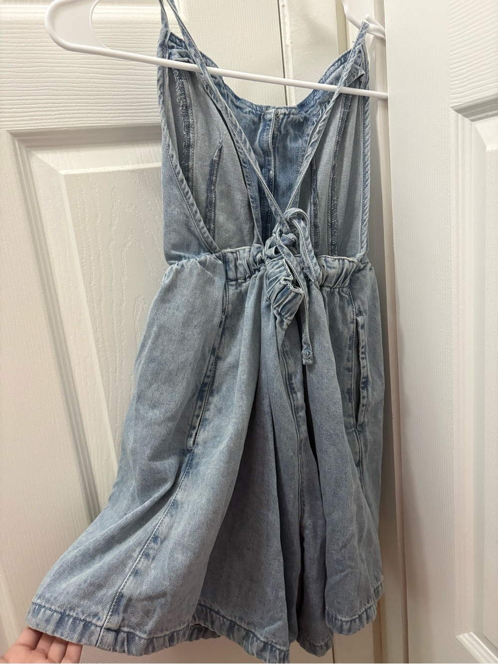 We The Free Light Blue Denim Button Romper - Picture 3 of 4